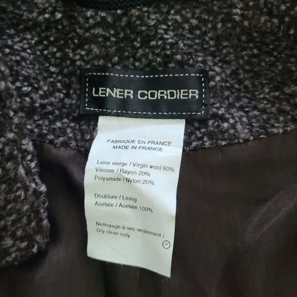 Lener Cordier Wool Coat FR 38 US M Bouclé Gray Long Overcoat Made in France - Picture 6 of 10